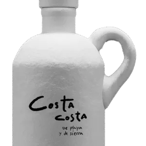 Botella de cerámica artesanal de Raicilla Costa Costa